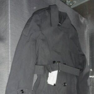 NWT DLA US ARMY WOMENS sz14/S ALL WX OVER COAT BLACK NO LINER TRENCHCOAT JM 371